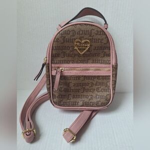 Juicy Couture Mini Backpack Blush Tan Logo Gold Hardward Adjustable